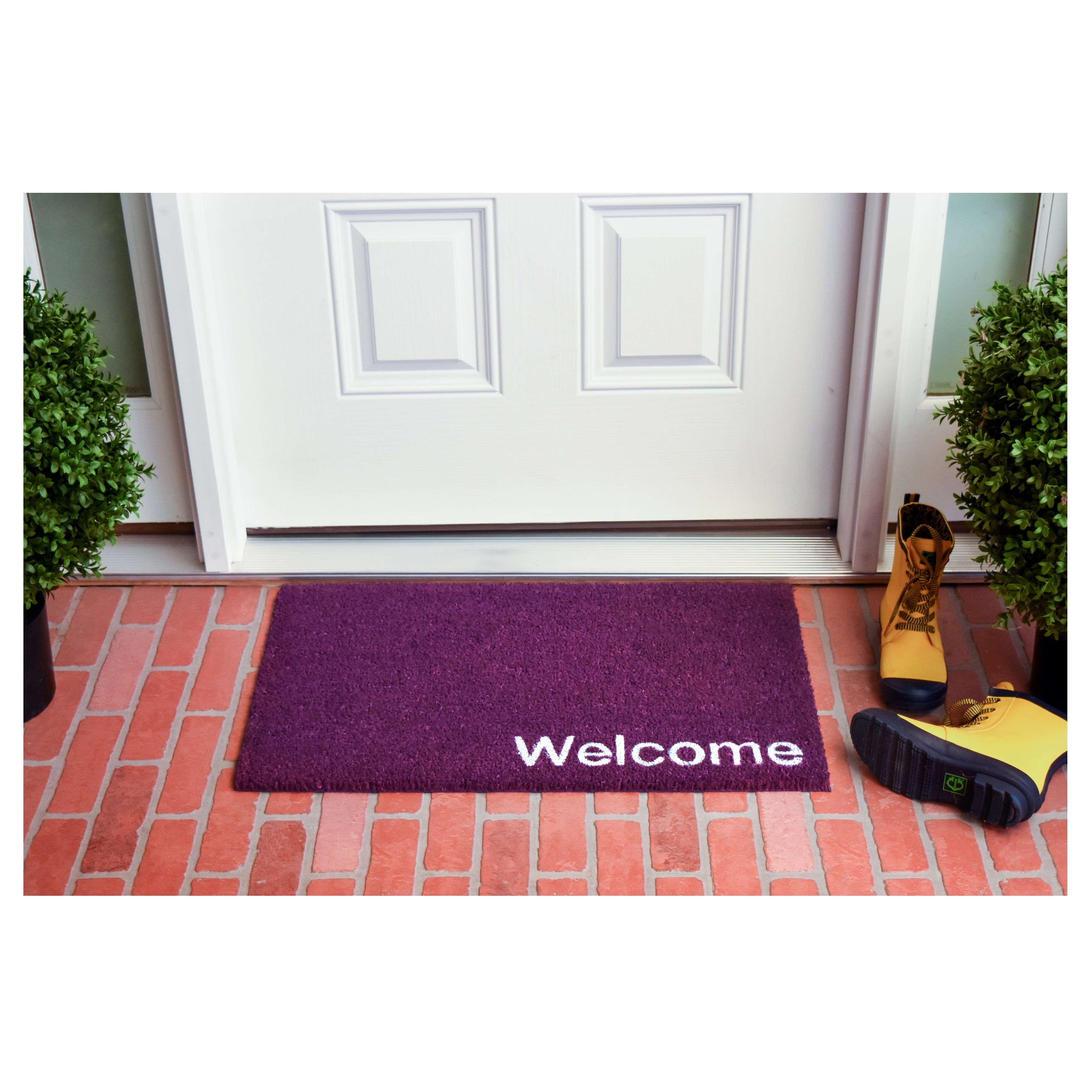 Collins Purple Pastel Welcome Doormat, 24" x 36"