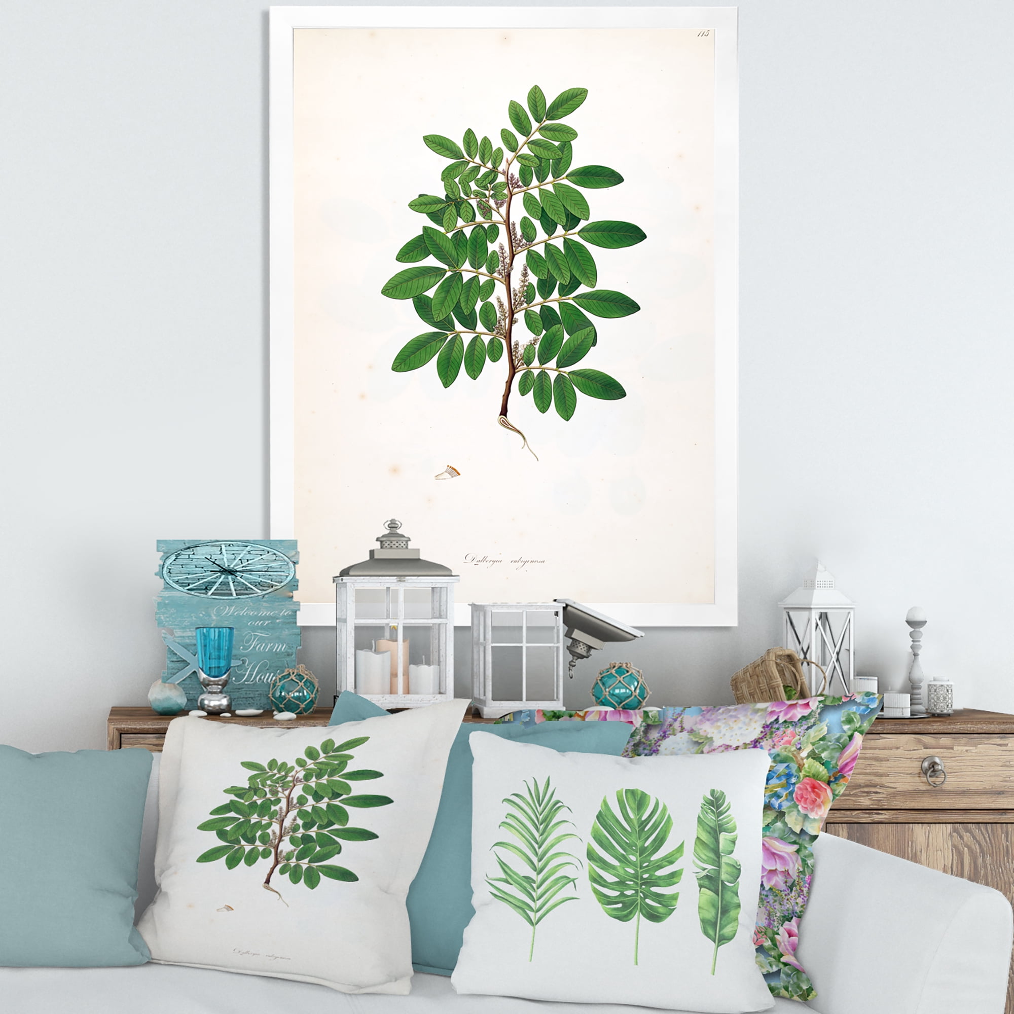 Designart 'Ancient Plant Life XX' Farmhouse Framed Art Print