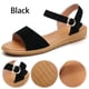 thumbnail image 5 of Ndcxsfigh Sandalias Planas Cómodas para Mujer Sandalias Tacón Con Hebilla Y Correa Al Tobillo (Negro 40), 5 of 9