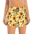 thumbnail image 2 of Picia Yellow Polka Dot Sunflower Pattern Women's 2 in 1 Athletic Running Shorts High Waisted Workout Casual Gym Sweat Shorts with Comfy Liner Zipper Pockets-XX-Large, 2 of 9