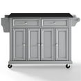 thumbnail image 3 of Pemberly Row Traditional Wood/Granite Kitchen Cart in Gray/Black, 3 of 11