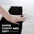 thumbnail image 2 of Extra Thick Plush Bathroom Rugs Non Slip Absorbent Soft Microfiber Bath Mat Machine Washable Fluffy Shaggy Rug 17x24 Black and White, 2 of 6