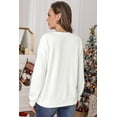 thumbnail image 3 of Beige Plain Crew Neck Pullover Sweatshirt, 3 of 8