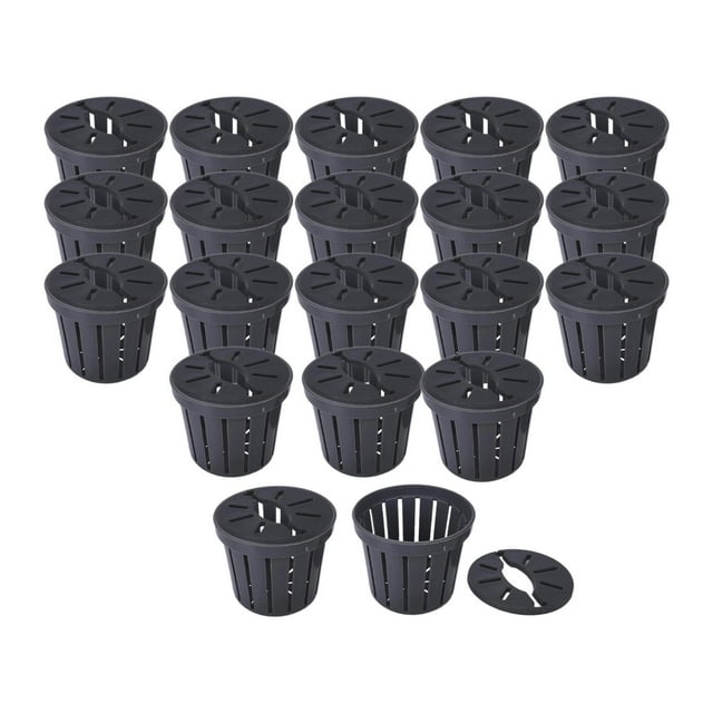 20 Piezas Paderas de cesta de plantación hidropónica maciza resistente múltiples propósitos múltiples suministros de maceta hidropónica de servicio Negro