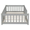 thumbnail image 5 of Triple Tree Kids Floor Bed with Fence, Twin, Pine with Safety Rail and Assembly Manual, Gray, 5 of 9