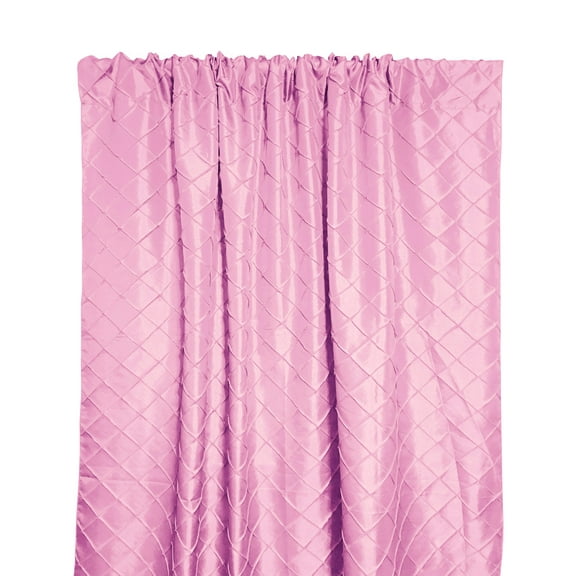 Pintuck Taffeta Cross Stitch Pattern Single Curtain Panel 54 Inch Wide Pink