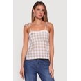 thumbnail image 2 of Women's Gingham Tie Shoulder Open Back Cami, 2 of 4