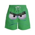 thumbnail image 3 of BRGZLK Men's Swim Trunks Summer 2026 Funny Print Casual Elastic Waist Drawstring Quick Dry Lightweight Breathable Swimming Board Shorts Green XXL, 3 of 5