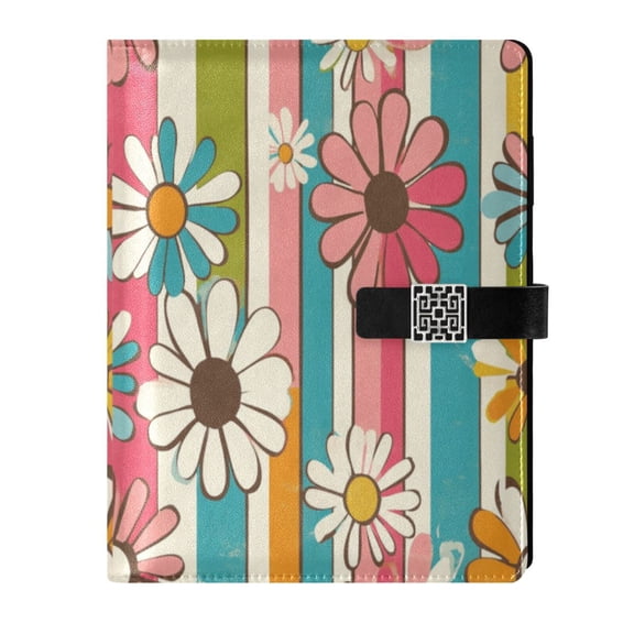 Premium Faux Leather Notebook - Refillable, Multi-Functional Organizer, 23.3x17cm, All-Season Use,Colorful Pattern