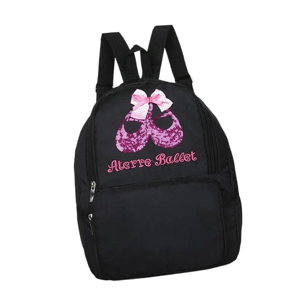 Mochila de ballet, regalo de cumpleaños a la moda para niñas, ideal para deportes, viajes y yoga. Negro