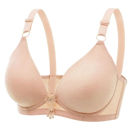 

Qiaocaity Women Bras High Support Underwear Women s Sexy Comfortable Gathering Underwear Bra Bra Without Steel Ring Beige XL