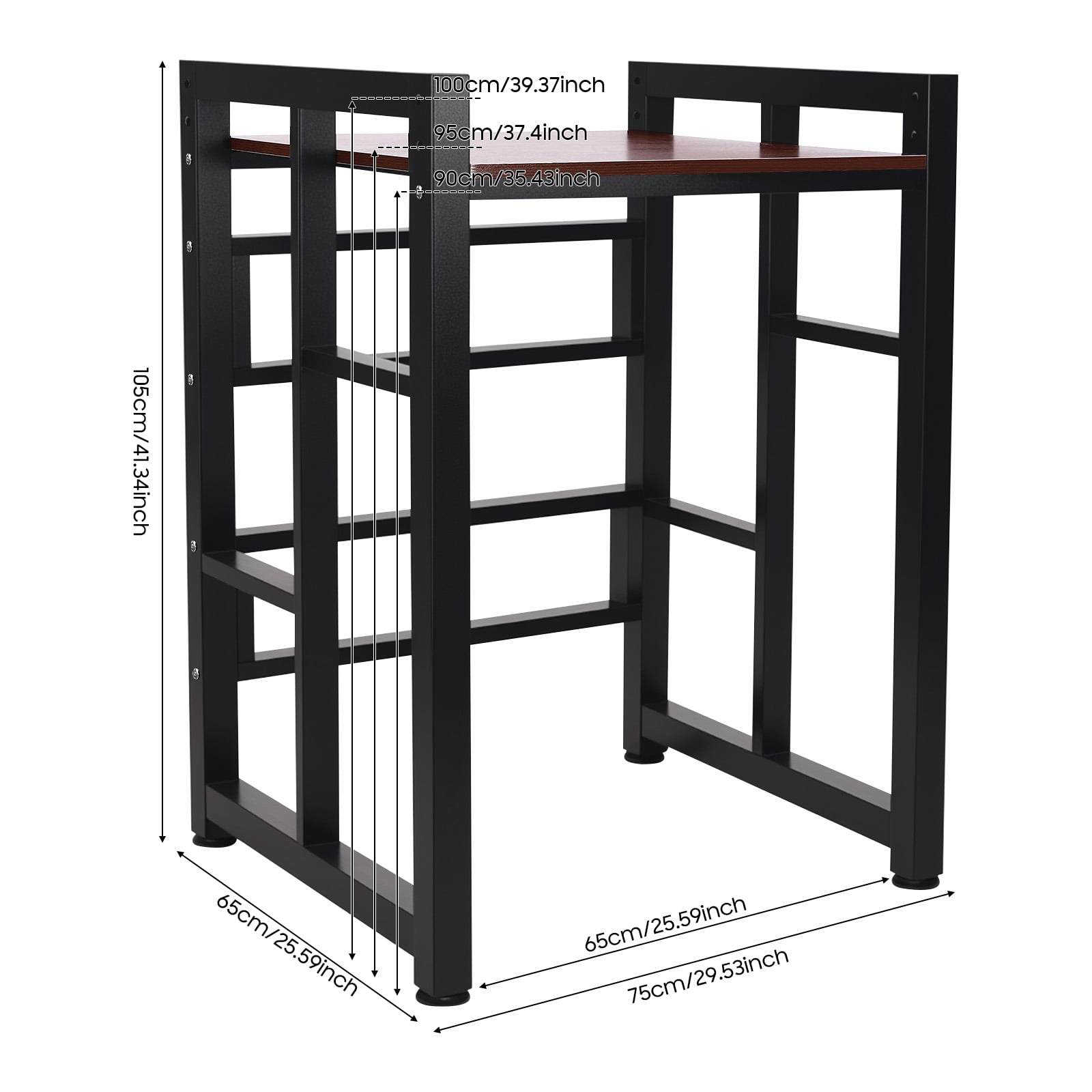 Multi-Purpose Storage Shelf, Washer Dryer Stand with Adjustable Feet, 105cm Height, Suitable for Various Home Appliances