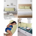 thumbnail image 6 of Yellow Striped Pillow Covers Standard Size 2 Pack, Modern Simple Farmhouse Beige Vintage Soft Bed Throw Pillowcases Breathable Cooling Long Lumbar Body Pillow Sham Cover for Bed Sofa 20''x26'', 6 of 7