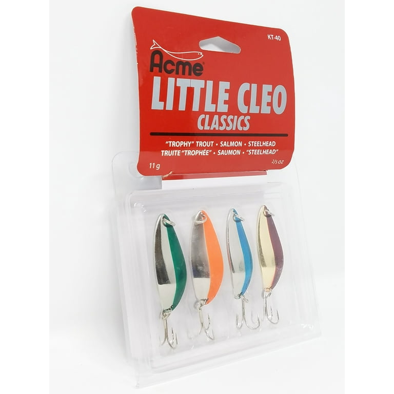 Acme KT-40 4 Piece- Little Cleo Classic Fishing Spoon Lure Kit 