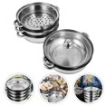 thumbnail image 4 of EASTIN 5 Tier Steamer Hot Pot Stainless Steel Cooker Steam Pot Food Cooking + Glass Lid, 4 of 10