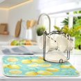 thumbnail image 5 of Absorbent Dish Drying Mat for Kitchen Counter - Yellow lemon teal background Microfiber Drying Pad, Reversible Drainer Mats for Countertop, Medium 16 x 18 inch, 5 of 6