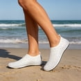thumbnail image 3 of Womens Barefoot Water Shoes Travel House Slippers for Indoor and Outdoor Aqua Socks for Beach Swim Surf Yoga Dancing Camping Must Haves,White,35, 3 of 6