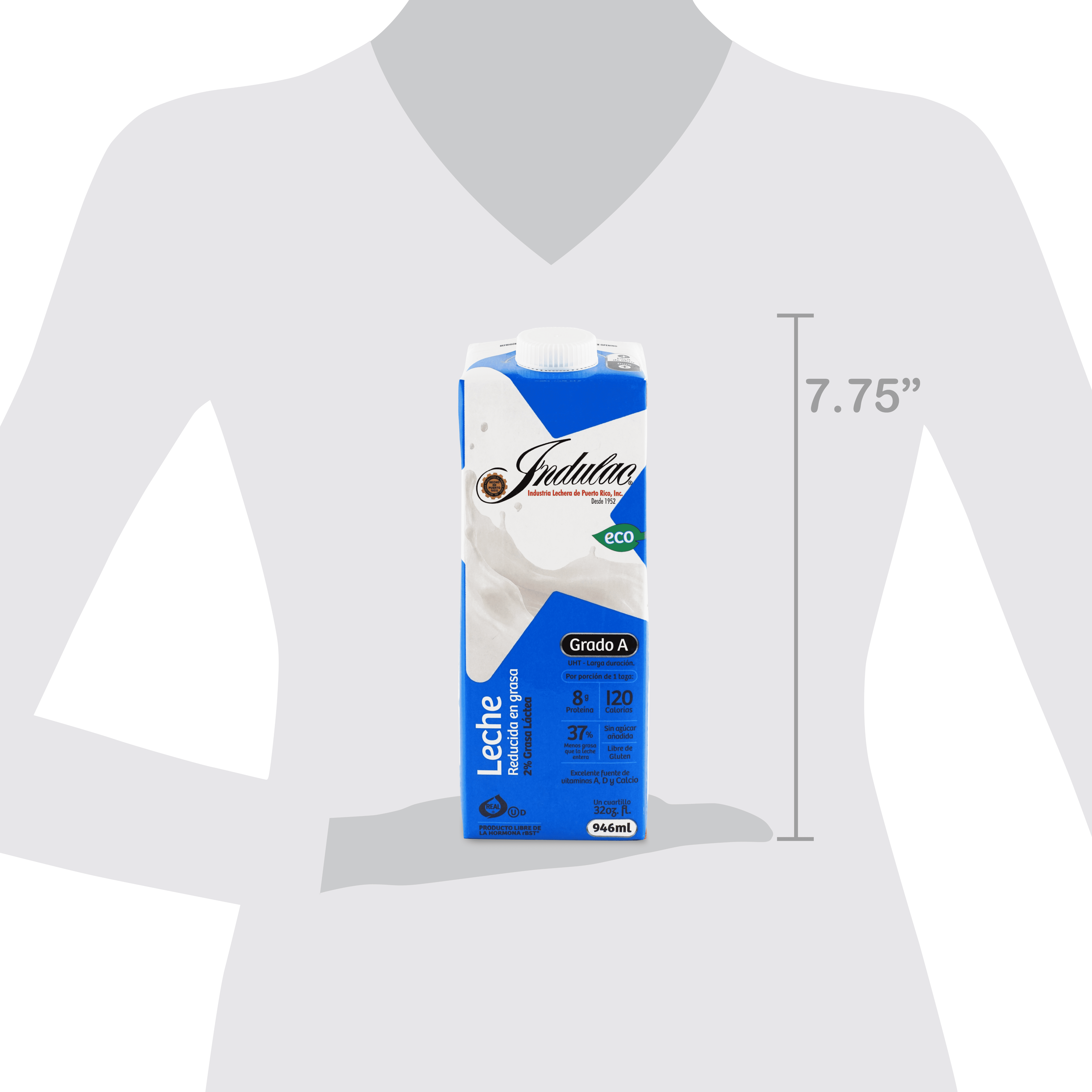 Indulac Reduced Fat Milk 2%, UHT, 32 oz