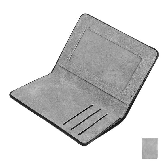 LOLIPPYY Light Grey PU Bank Card Case, Driver License Holder, Business Style, 1 Pc for Professionals