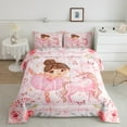 thumbnail image 2 of Homewish Cartoon Butterflies Unicorn Bedding Comforter Set 2pcs for Preppy Child,Dance Ballet Princess Twin Comforter Sets Microfiber,Pink Floral Rose Bow Knot Breathable Bedding Set, 2 of 8