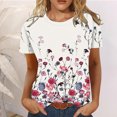 thumbnail image 1 of Pntutb, camiseta de manga corta suelta con cuello redondo y estampado informal de verano a la moda para mujer, blusa, Jersey Pntutb Pntutb-4728, 1 of 5
