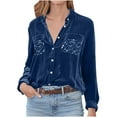 thumbnail image 2 of Neewe Womens Winter Velvet Long Sleeve Button Down Casual Tops Shirts, 2 of 9