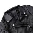 thumbnail image 6 of Mercatoo Teen Collar Motorcycle 𝗙a𝐮x Leather Coats Boys Girls Kids 𝐁omber Soft Leather Jackets with 𝐎blique Zipper, 6 of 9