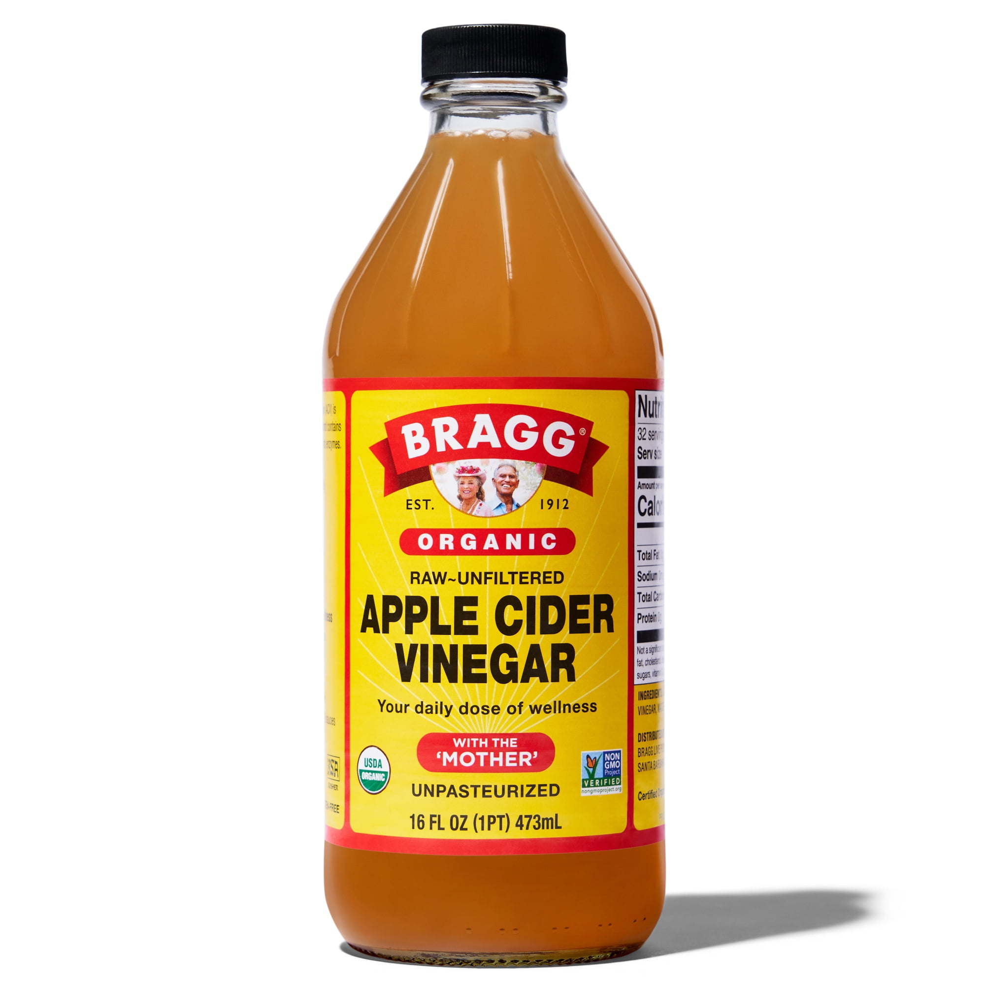 Bragg Apple Cider Vinegar, Raw-Unfiltered and Unpasteurized, 16 fl oz