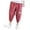 Red, variant on Men Summer Casual Mid Waist Loose Cropped Harem Pants with Pockets