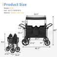 thumbnail image 3 of Linor Wagon Stroller for 4 Kids, Wagon Cart Featuring Snack Tray with Storage Bag and Adjustable Canopy, Foldable 4 Seater Wagon Stroller for Garden, Stroller, Camping, 3 of 9