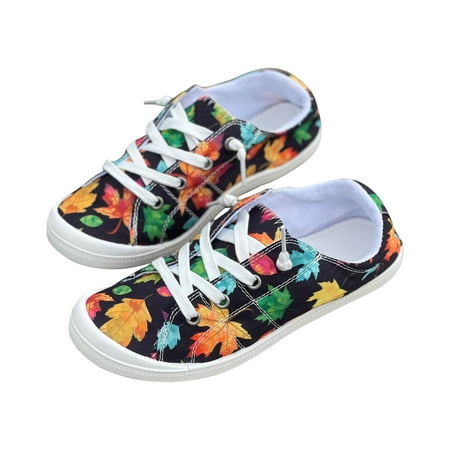

Aueoeo Halloween Women s Flat Bottomed Low-cut Canvas Shoes One-foot Lazy Version Student Casual Flat Shoes Clearance