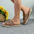 thumbnail image 5 of GJPBGK Women Sandals Women Double Buckle Slide Sandals Comfortable Cushion Insole Non-Slip Rubber Sole Good for Shopping, Parties & Casual Outings, 5 of 6