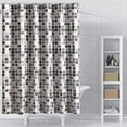 thumbnail image 2 of Fabric Bathroom Shower Curtain Liner Waterproof Easy Care Decorative Shower Curtains with Reinforced Buttonholes Fall Shower Curtains Sets for Bathroom Machine Washable (Mosaic, 72x72), 2 of 6
