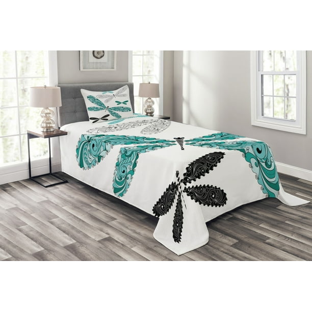 Dragonfly Bedspread Set Twin Size, Dragonfly Twin Bedding