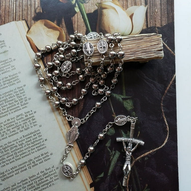 Stainless Steel Rosary Necklace Beaded Rosary Necklace Stainless Steel Rosary Necklace Beaded Rosary Necklace