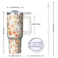 thumbnail image 2 of OBREWU Corgi Dog and Flower Florals Tumbler with Handle and Lid,Corgi Dog and Flower Florals 40oz Double Wall Vacuum Insulated Tumbler,Cups Gift for Women and Men, 2 of 7