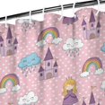 thumbnail image 3 of Pink Princess Castle Pattern Shower Curtain 36"x72" ,Bathroom Decorative Shower Curtains Set with 12 Hooks,Modern Waterproof Washable Shower Curtain, 3 of 6