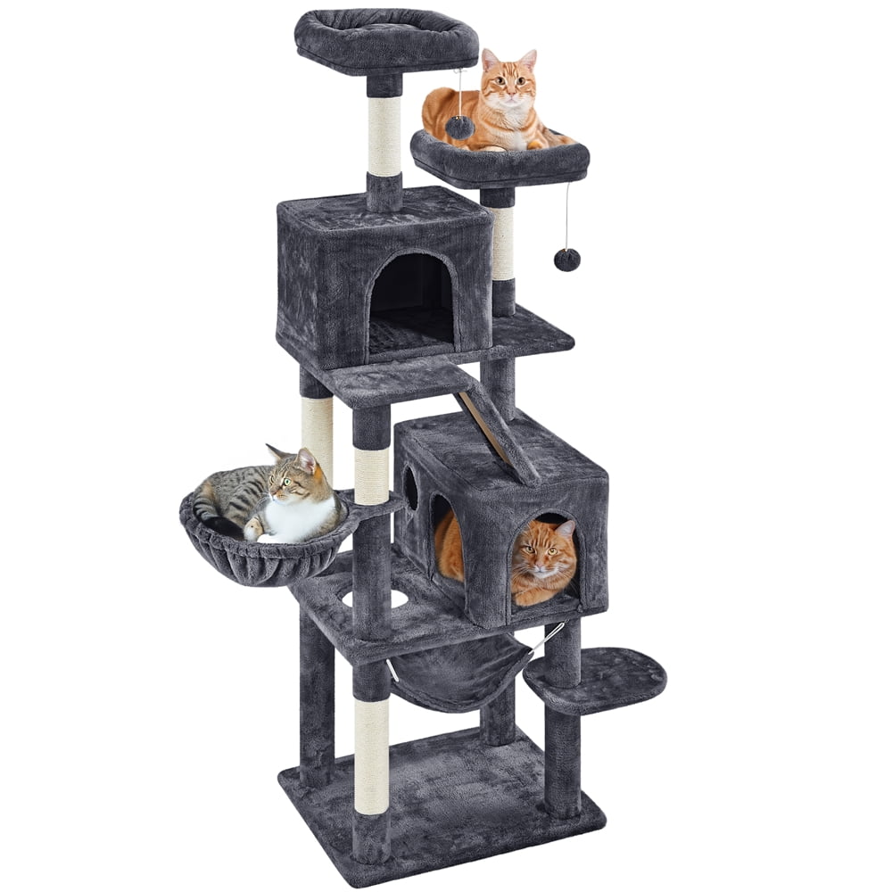 Yaheetech 71'' H Multi-Level Cat Tree Tower with Condos, Dark Gray