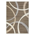 thumbnail image 6 of GlowSol 5' x 7' Washable Area Rug Modern Geometric Circles Throw Carpet Anti-Slip Stain-Resistant Rug Office Rug, Brown, 6 of 7