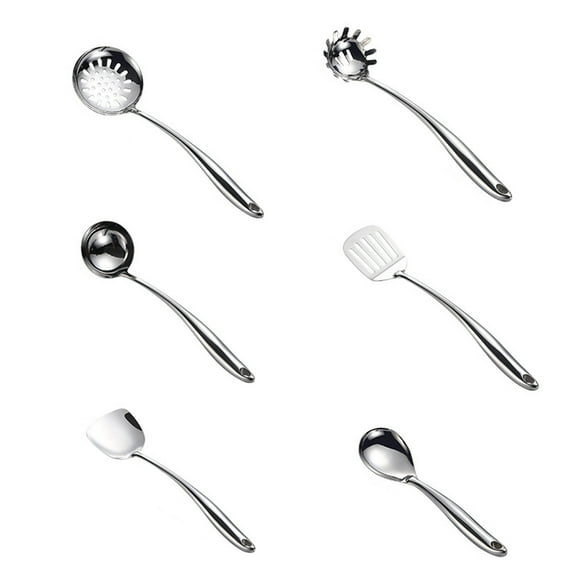 SOPOTUTU Stainless Steel Utensil Slotted Scoop with Heat Resistant Long Handle for Kitchen