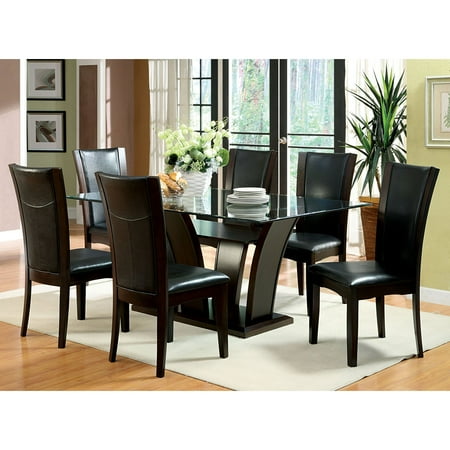 Furniture Of America Lavelle Modern Glass Top Dining Table
