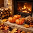 thumbnail image 4 of Dpityserensio Artificial Striped Pumpkin Decor Fake Foam Pumpkin Ornament Fall Thanksgiving Halloween Table Decorations, 4 of 6