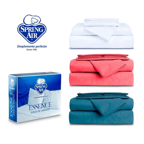Juego de Sabanas Matrimonial 3 Pack Azul Blanco Coral Spring Air Essence