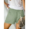 thumbnail image 3 of SHEWIN Women's Comfy Drawstring Elastic Waist Shorts Summer Casual Loose Mid Rise Sports Short Pants with Pockets Green, 3 of 6