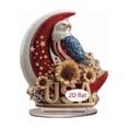 thumbnail image 2 of AZXY 4th of July Decorations, Patriotic USA Eagle 2D Acrylic Tabletop Ornament, Independence Day Crescent Moon Sunflower Sign, Red White Blue Freestanding Decor, Holiday Party Centerpiece for Home, 2 of 8