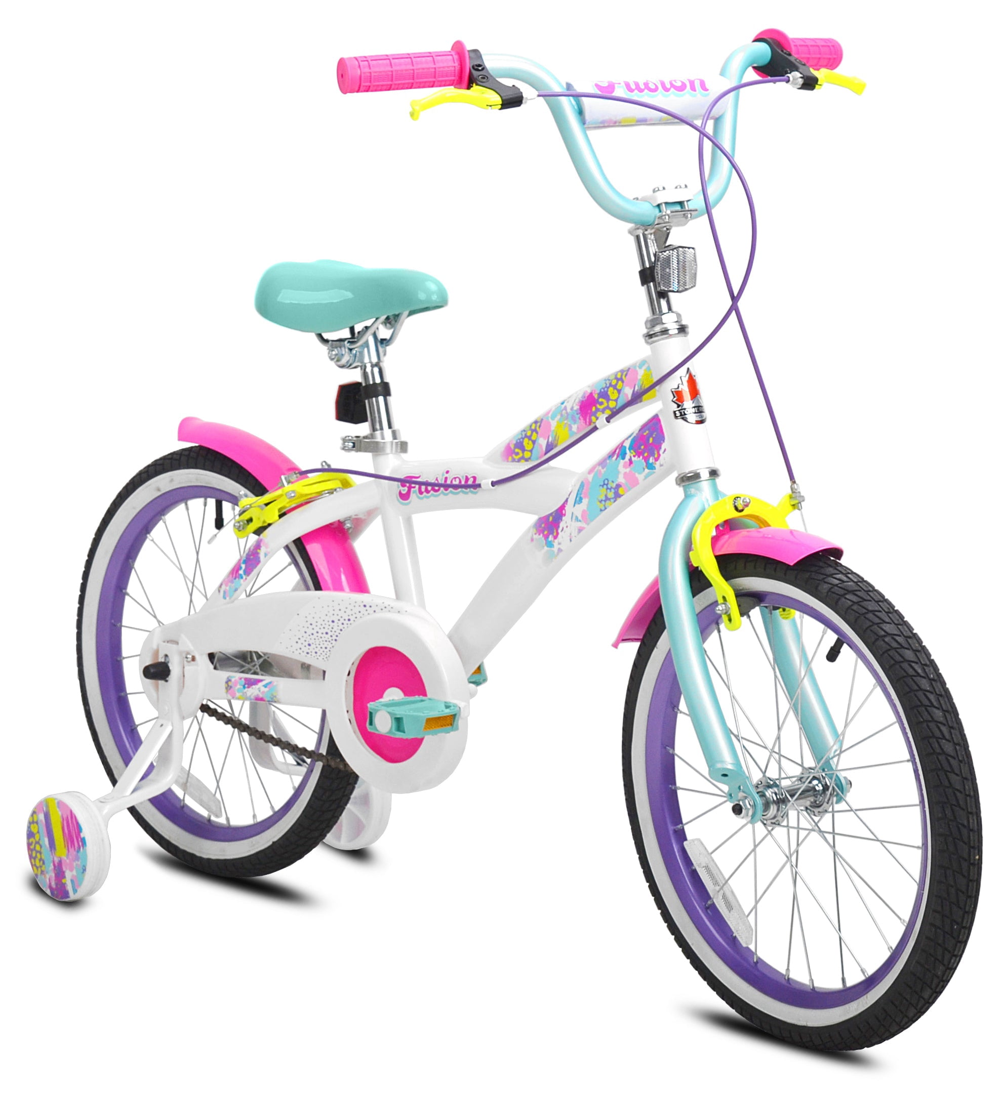 18" Fusion, Girls Training Wheel Bicycle, Multicolor