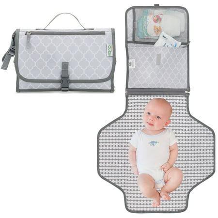 Baby Portable Changing Pad, Diaper Bag, Travel Changing Mat Station, Grey