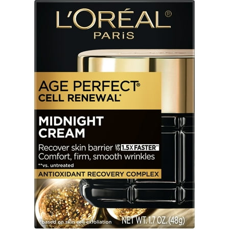 L'Oreal Paris Age Perfect Cell Renewal Midnight Cream, Antioxidants, 1.7 oz