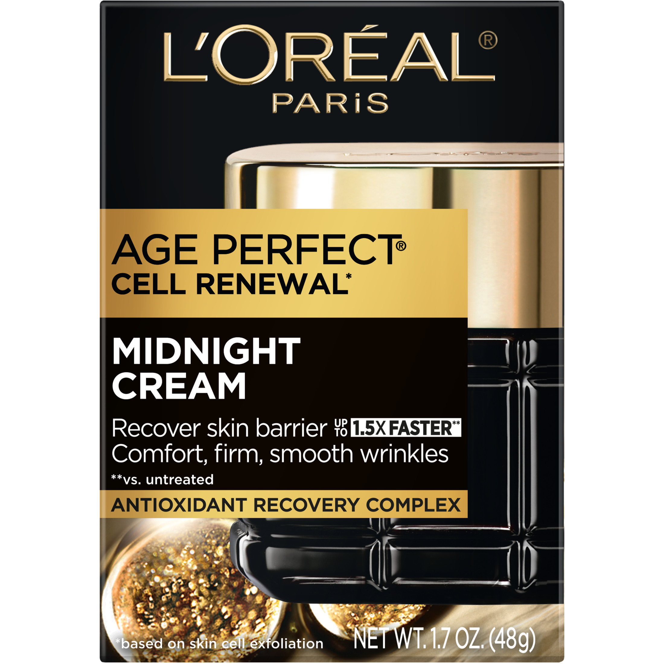 L'Oreal Paris Age Perfect Caring Cell Renewal Midnight Cream, Antioxidants, 1.7 oz - image 3 of 10