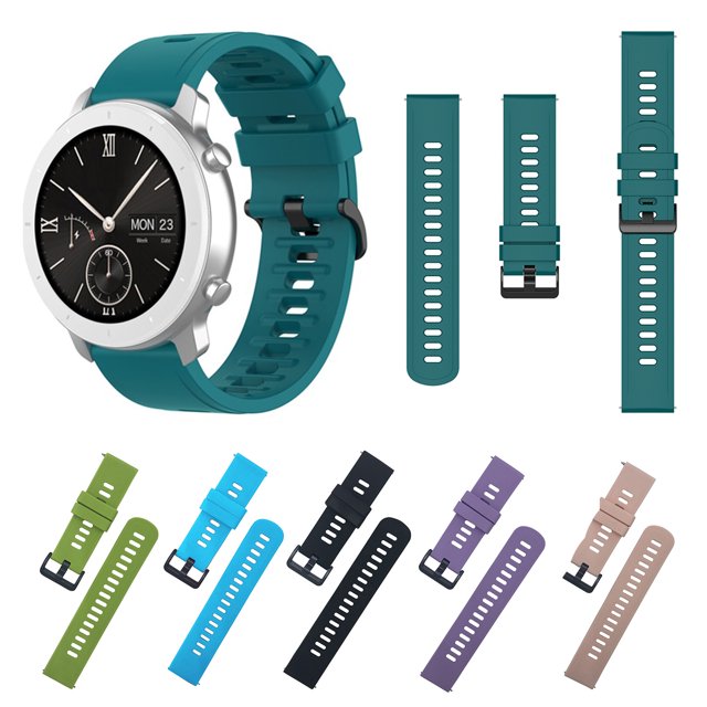 Gwong Electrónica 22 / 20mm Silicone Watch Strap Reemplazo de reloj de reloj de reloj para Amazfit GTR2